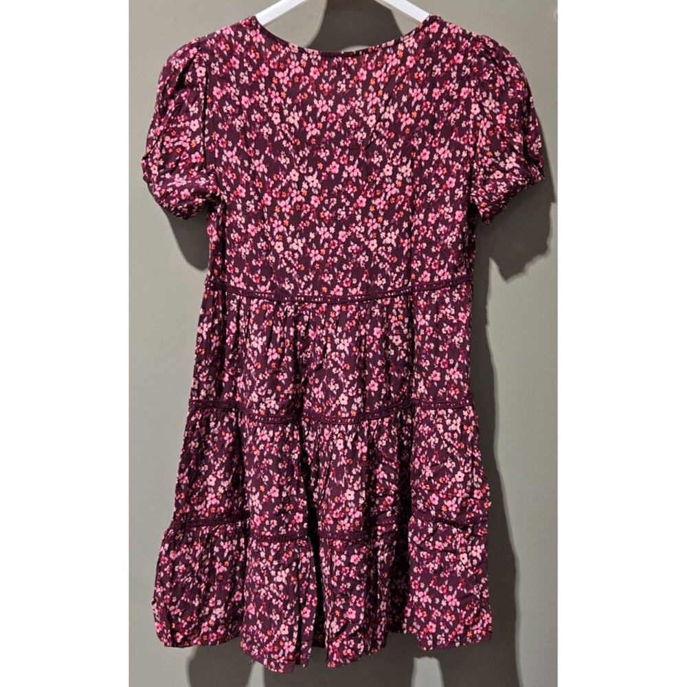Wild Fable Purple & Pink Floral Flowy & Tiered Babydoll Summer Dress - Size XS - Picture 3 of 7